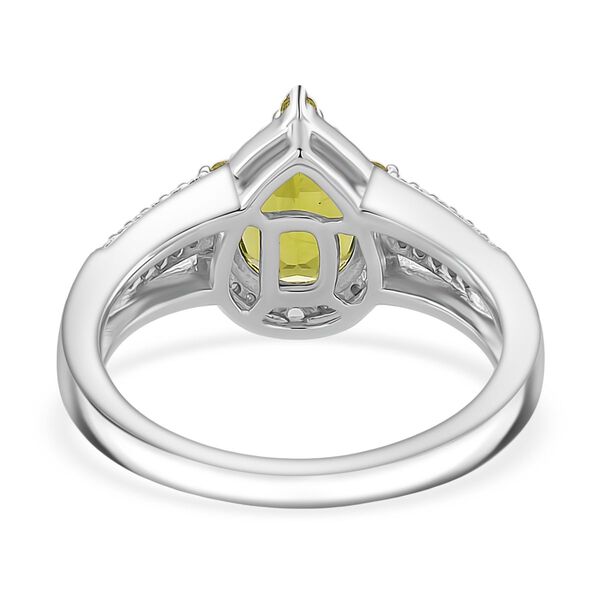 D'joy Nat&uuml;rlicher Peridot Ring 925 Silber rhodiniert (Gr&ouml;&szlig;e 19.00) ca. 2.58 ct image number 4