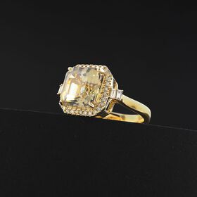 AAA Turkizit, Weißer Diamant Ring 585 Gold (Größe 20.00) ca. 5,96 ct