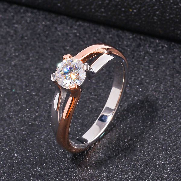 Zweifarbiger Moissanit-Ring - 0,80 ct image number 2