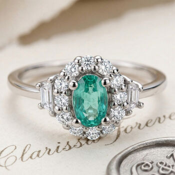 AAA Kagem sambischer Smaragd Ring, 925 Silber platiniert, ca. 0.96 ct