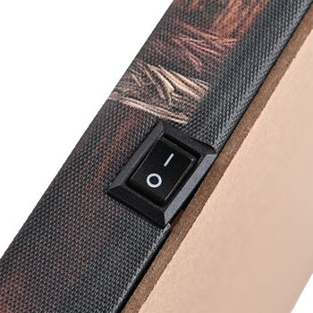 LED-Leinwandbild heilige Familie in der Krippe, mit 30 Lichtfasern, 30x40x1,8cm