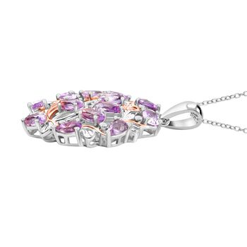 D'Joy AA Rose De France Amethyst zweifarbiger Anh&auml;nger - 2,95 ct.