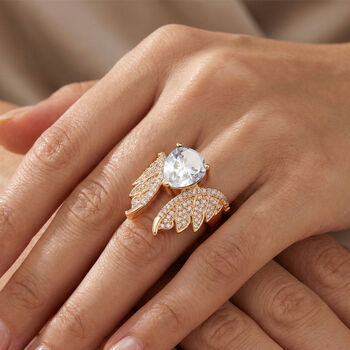 Wei&szlig;er Zirkonia Ring Nickelfreies Messing (Gr&ouml;&szlig;e 20.75)