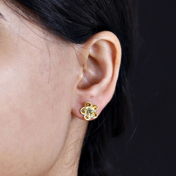 AA natürliche, goldener Tansanit Ohrringe - 0,62 ct. image number 3