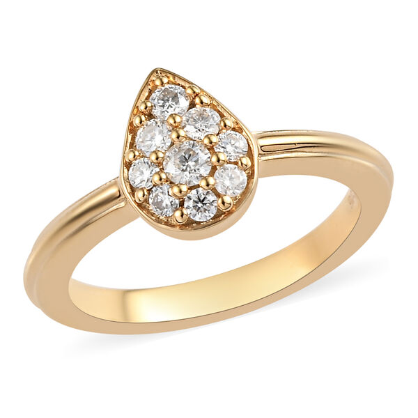 Moissanit Ring 925 Silber vergoldet  ca. 0,28 ct image number 4