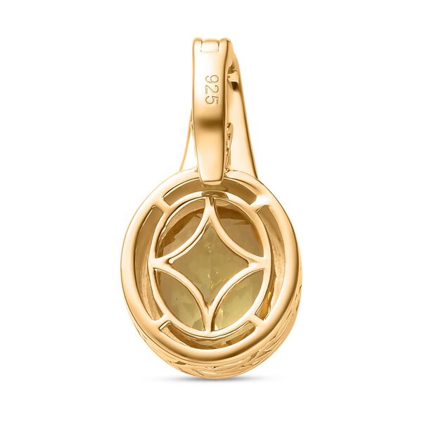 AAA Ouro Verde Quarz und Zirkon Anhänger, ca. 4,41 ct. image number 5