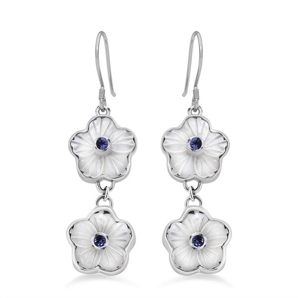 Sajen Silver- Afrikanische Amethyst und Perlmutt-Ohrringe - 0,44 ct.