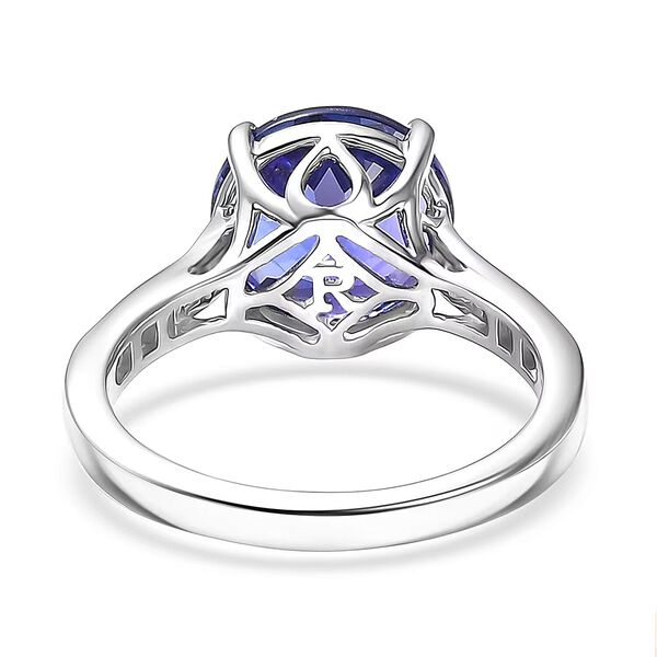 Rhapsody AAAA Tansanit, Wei&szlig;er Diamant Ring 950 Platin (Gr&ouml;&szlig;e 20.00) ca. 4,50 ct image number 6