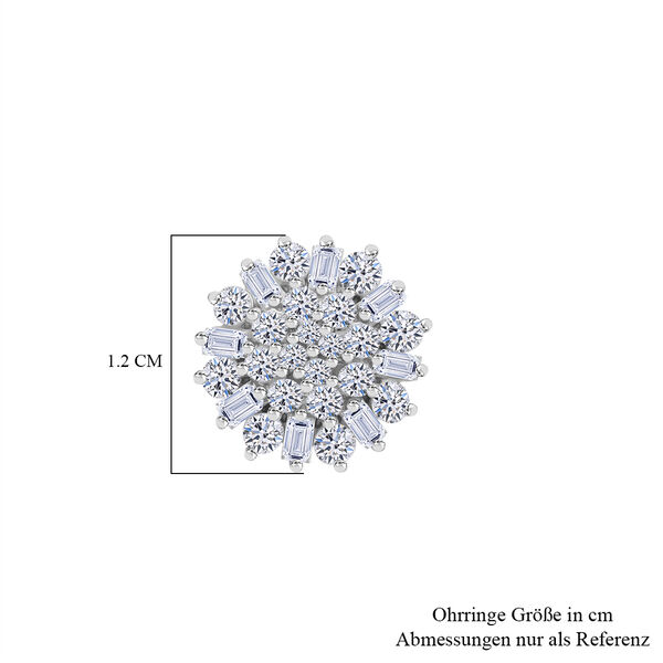 LUXURIANT SGL zertifizierte VS-EF Labor Diamant Ohrringe, 925 Silber platiniert - 1,12 ct. image number 3