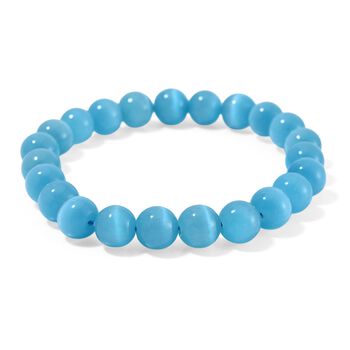 Flexibles blaues Katzenaugen Armband mit Chatoyance-Effekt