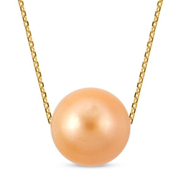 ILIANA - AAA goldene S&uuml;dseeperle-Halskette, 45 cm - 10,8 ct.