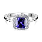 RHAPSODY AAAA Tansanit, Weißer Diamant Ring 950 Platin (Größe 21.00) ca. 2.23 ct