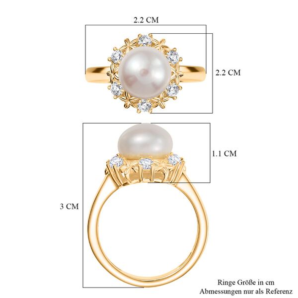 EVER TRUE S&uuml;&szlig;wasser Perle (8-8.4 mm) Ring Nickelfreies Messing image number 7