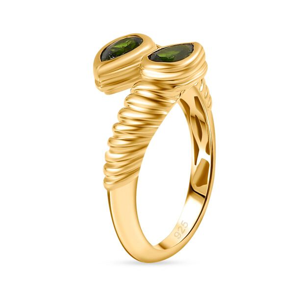 Nat&uuml;rlicher Chromdiopsid Ring 925 Silber vergoldet (Gr&ouml;&szlig;e 17.00) ca. 0,88 ct image number 5