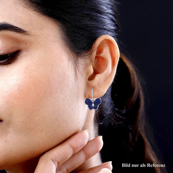 Blaue und weiße Zirkonia Ohrhänger image number 3