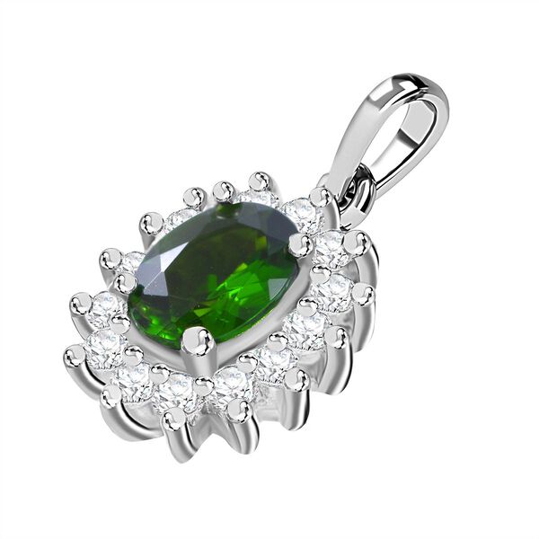 Natürlicher Chromdiopsid und Moissanit-Anhänger - 1,20 ct. image number 3