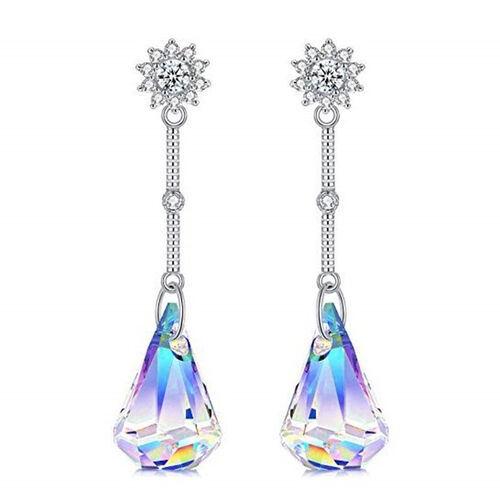 Kristall Ohrringe Messing rhodiniert ca. 0,10 ct. image number 0