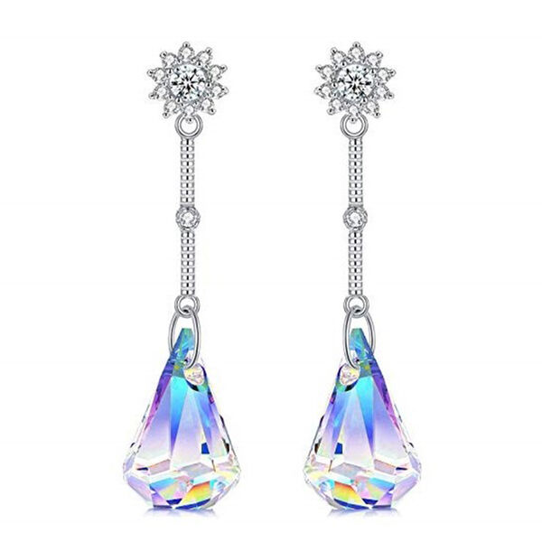 Kristall Ohrringe Messing rhodiniert ca. 0.10 ct image number 0