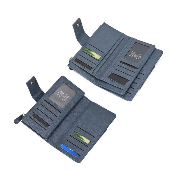 Brieftasche mit RFID-Schutz, 18x3x9cm, Blau image number 5