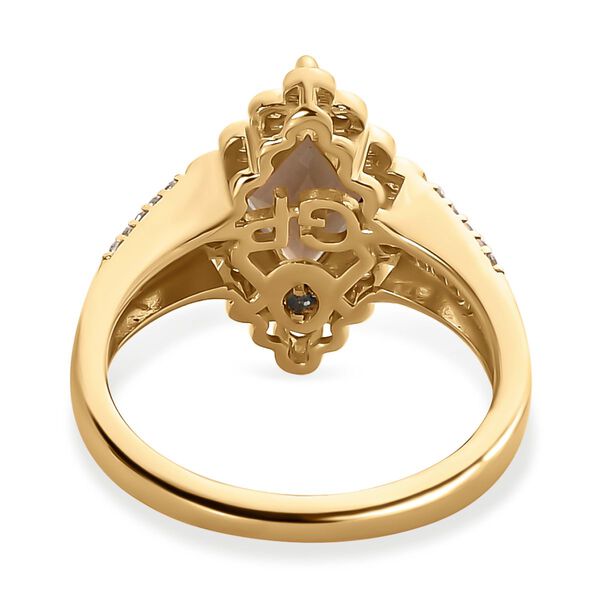 Rauchquarz, Kanchanaburi Blauer Saphir Ring 925 Silber Gelbgold Vermeil (Größe 18.00) ca. 2,25 ct image number 6