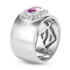 Premium Ilakaka Rosa Saphir und Zirkon Ring, 925 Silber platiniert, 1,43 ct. image number 4