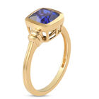 Tansanit-Farbe Quarz Solitär Ring 925 Silber vergoldet image number 4