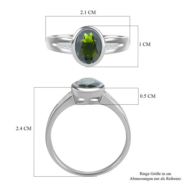 Nat&uuml;rlicher Chromdiopsid und Zirkon-Ring - 1,47 ct. image number 4