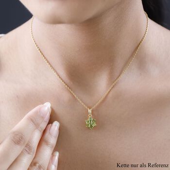 Nat&uuml;rlicher AA Calabar-Turmalin Anh&auml;nger, 925 Silber Gelbgold Vermeil ca. 0.89 ct