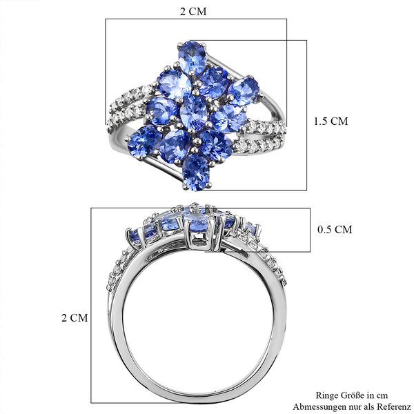 AA Tansanit und Zirkon Ring - 2,26 ct. image number 7