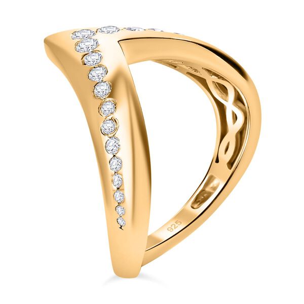 Moissanit Ring 925 Silber Gelbgold Vermeil (Gr&ouml;&szlig;e 17.00) ca. 0,55 ct image number 5