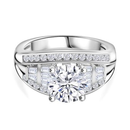 Moissanit Ring 925 Silber rhodiniert (Gr&ouml;&szlig;e 19.00) ca. 2,55 ct