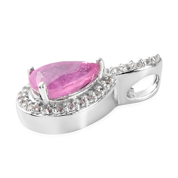Premium Ilakaka Rosa Saphir und Zirkon Anh&auml;nger 925 Silber platiniert (Fissure gef&uuml;llt) ca. 1,91 ct image number 4