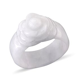EXTREM SELTEN Natürliche Weiße Jade Ring (Größe 16.00) ca. 45.00 ct