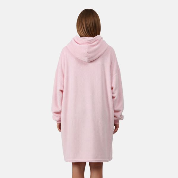 Kuschelige, einlagige Hoodie-Decke aus 230gsm Flanell, Einheitsgröße, Länge 124cm, Rosa image number 2