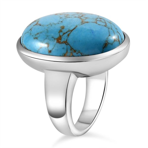 Blauer T&uuml;rkis Ring, Edelstahl (Gr&ouml;&szlig;e 16.00) ca. 16.65 ct image number 5