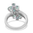 Grandidierit und Zirkon Bypass-Ring 925 Silber Platin-Überzug image number 5