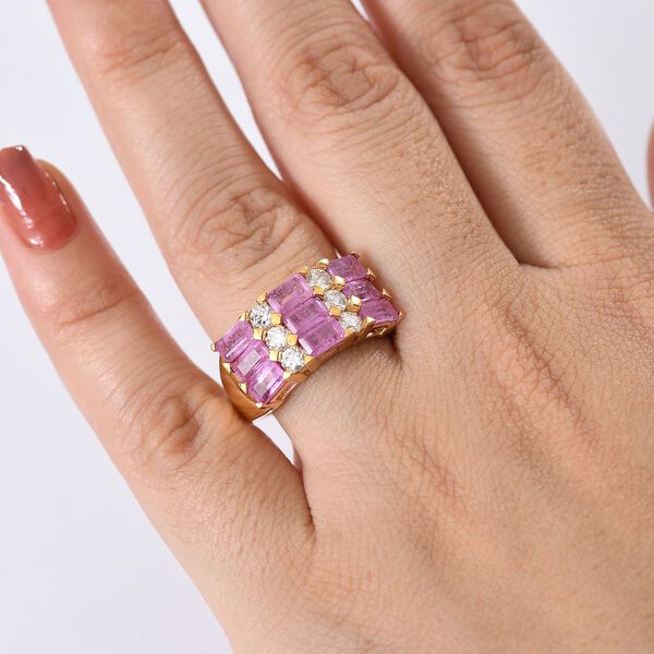 D’Joy Ilakaka Rosa Saphir und Moissanit Ring - 5,12 ct. image number 2