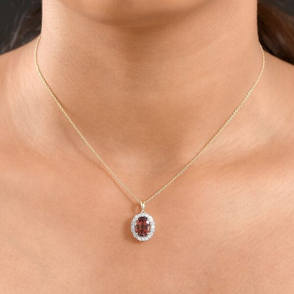 AAA Byzantinischer Turmalin, Lab Grown Diamant Schmuckset ca. 50 cm 417 Gold ca. 2,56 ct. image number 2