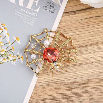 Kunststoff Perle, Mehrfarbiger Kristall Brosche  Gelb