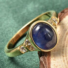 Masoala Saphir und Zirkon-Ring, 925 Silber vergoldet, 3,45 ct. image number 1