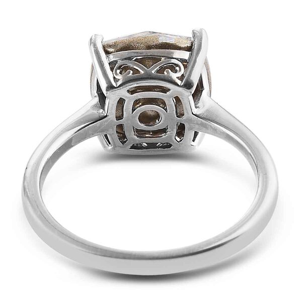 LUSTRO STELLA &Ouml;sterreichischer wei&szlig;er Kristall Solit&auml;r Ring 925 Silber Platin-&Uuml;berzug image number 5