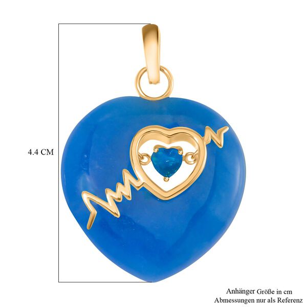 Blaue Jade, Miami Blau Welo Opal Anh&auml;nger 925 Silber Gelbgold Vermeil ca. 36,00 ct image number 6