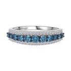 Lab Grown Blauer Diamant SI Ring 925 Silber rhodiniert (Größe 18.00) ca. 1,01 ct
