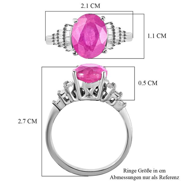 Ilakaka Rosa Saphir und wei&szlig;er Diamant-Ring, 925 Silber platiniert  ca. 4,01 ct image number 7