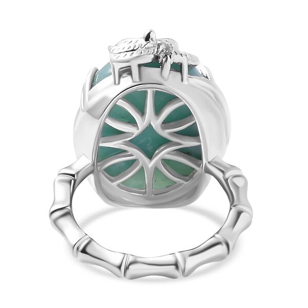AA Natürlicher grüner Larimar und Zirkon Ring - 19,05 ct. image number 5