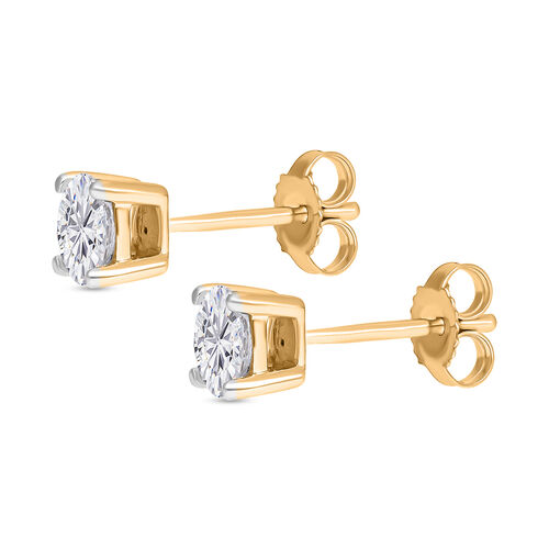 IGI zertifizierte SI GH Diamant-Ohrringe in 585 Gelbgold - 1 ct. image number 6