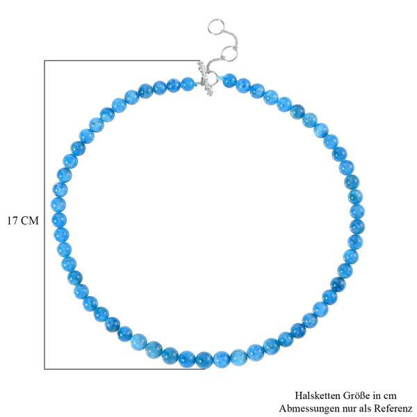 AAA Blauer Apatit, Roter Granat Halskette ca. 50 cm 925 Silber rhodiniert ca. 338.59 ct image number 5