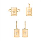 Weißer Diamant Schmuckset 925 Silber 750 Gelb Vergoldet