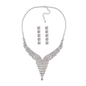 Wei&szlig;er Kristall Schmuckset Reines Messing