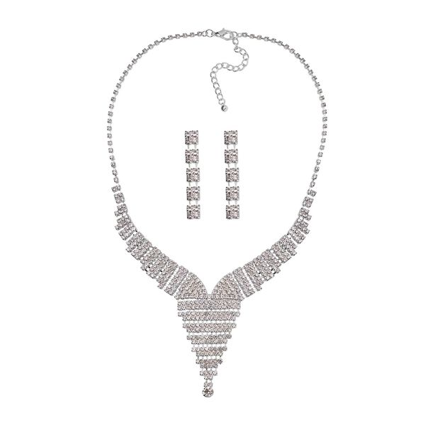 Wei&szlig;er Kristall Schmuckset Reines Messing